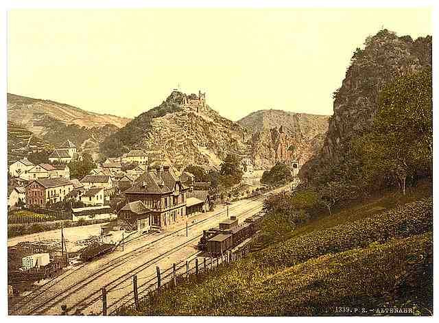 Vintage Railway station Altenahr the Rhine A4 Photo Print