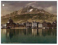 Vintage Railway station and Pilatus I Lucerne A4 Photo Print