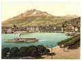 Vintage Railway station and Pilatus II Lucerne A4 Photo Print