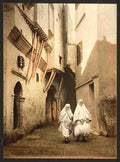 Vintage Red Sea street Algiers A4 Photo Print