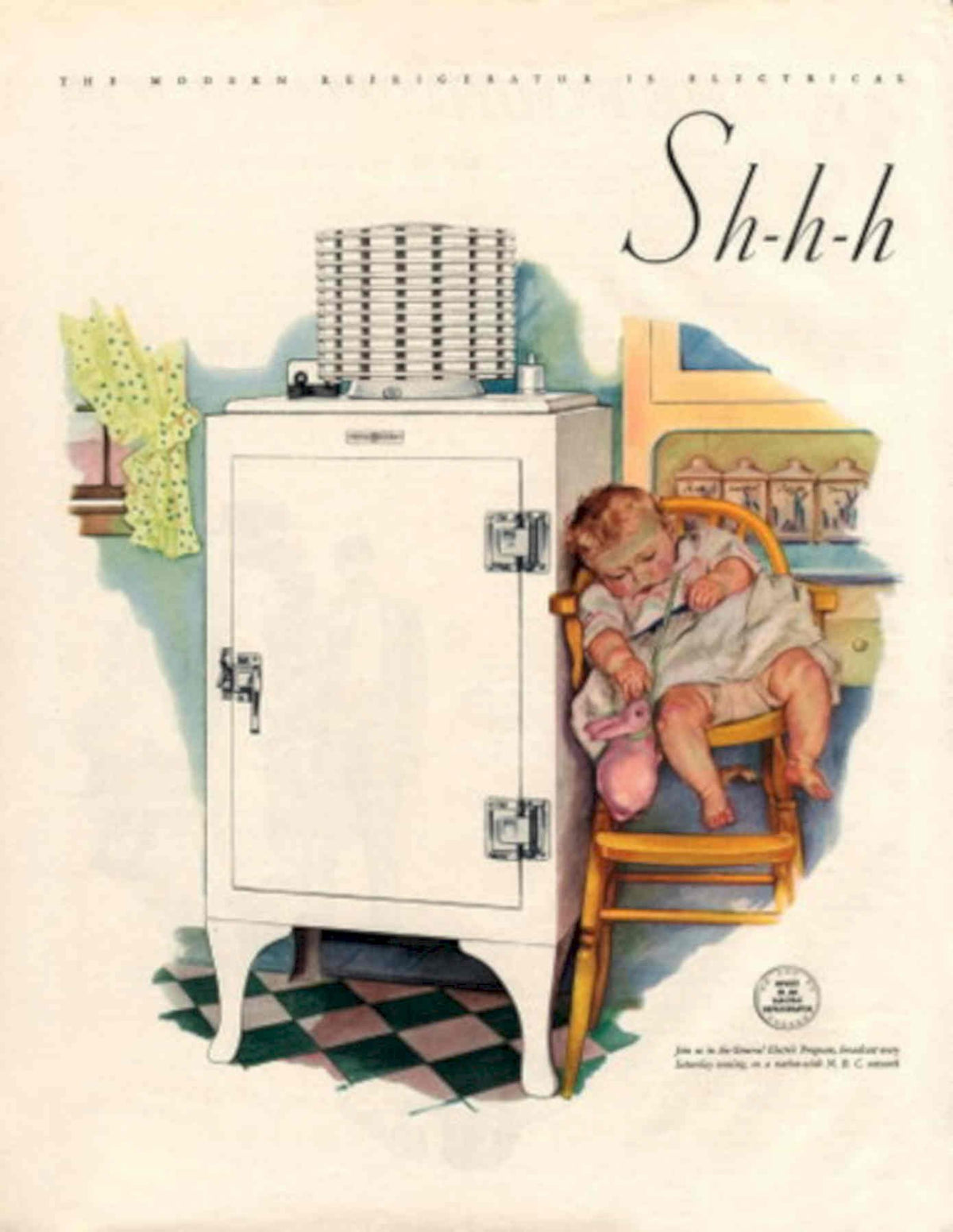 Vintage Refrigerator Kitchen 1930s Vintage Retro Advert Poster