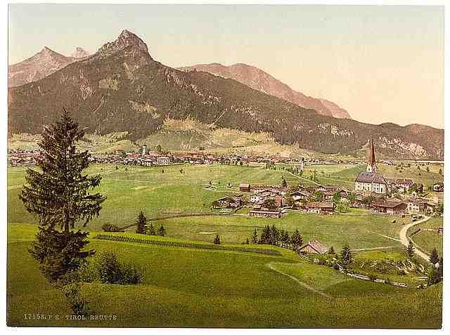 Vintage Reutte general view Tyrol A4 Photo Print