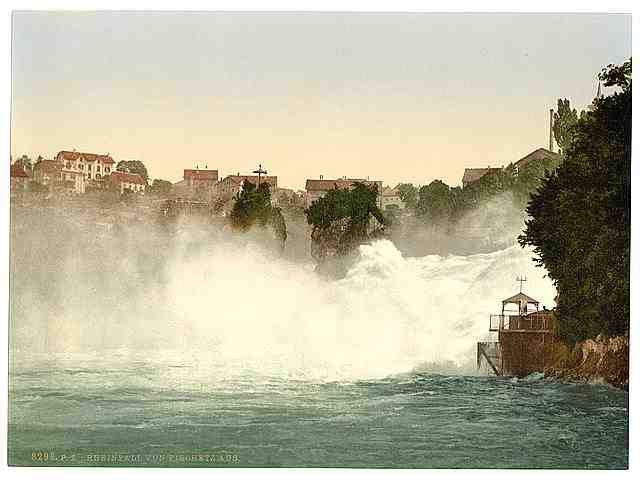 Vintage Rheinfall von Fischetz aus Schaffhausen A4 Photo Print