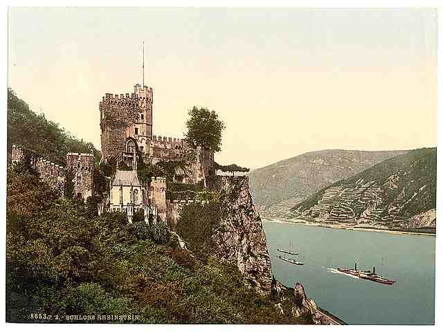 Vintage Rheinstein Castle II the Rhine A4 Photo Print