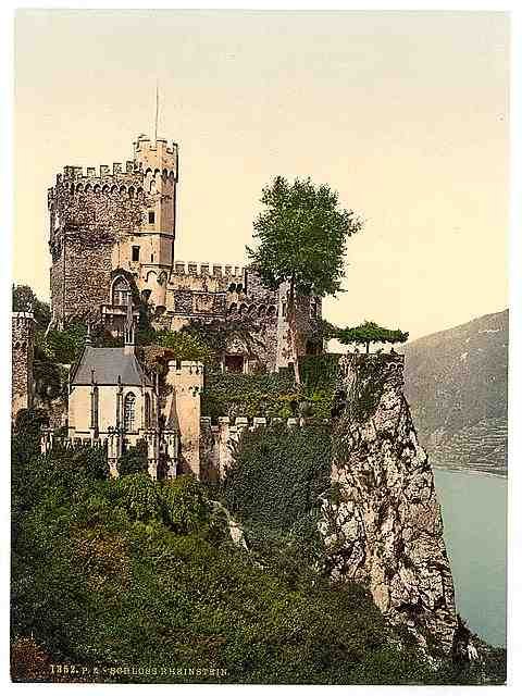 Vintage Rheinstein Castle the Rhine A4 Photo Print