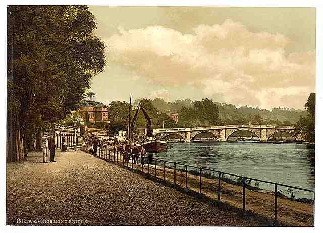 Vintage Richmond the bridge London and suburbs A4 Photo Print