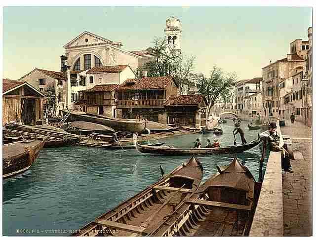 Vintage Rio di San Trovaso Venice A4 Photo Print