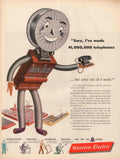 Vintage Robot Telephones 1940s Vintage Retro Advert Poster