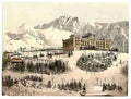 Vintage Rochers de Naye in winter Geneva Lake A4 Photo Print