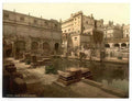Vintage Roman Baths And Abbey Bath England A4 Photo Print