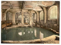 Vintage Roman Baths And Abbey Circular Bath Bath England A4 Photo Print