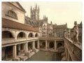 Vintage Roman Baths And Abbey Iv Bath England A4 Photo Print