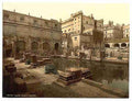 Vintage Roman Baths and Abbey Bath A4 Photo Print