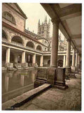 Vintage Roman Baths and Abbey III Bath A4 Photo Print