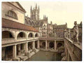 Vintage Roman Baths and Abbey IV Bath A4 Photo Print