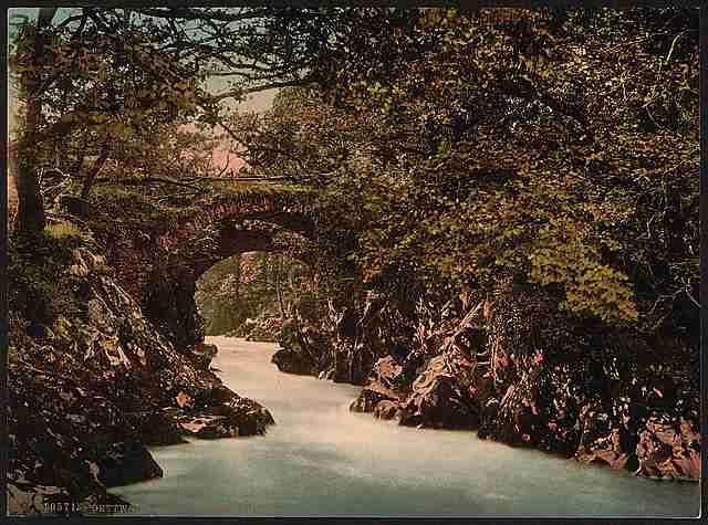 Vintage Roman bridge II Bettws y Coed A4 Photo Print