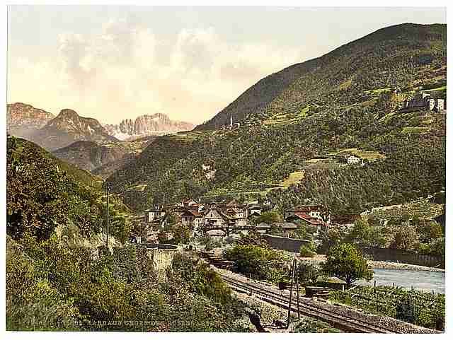 Vintage Rosengarten general view Tyrol A4 Photo Print