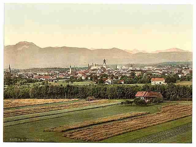 Vintage Rosenheim general view Upper Bavaria A4 Photo Print