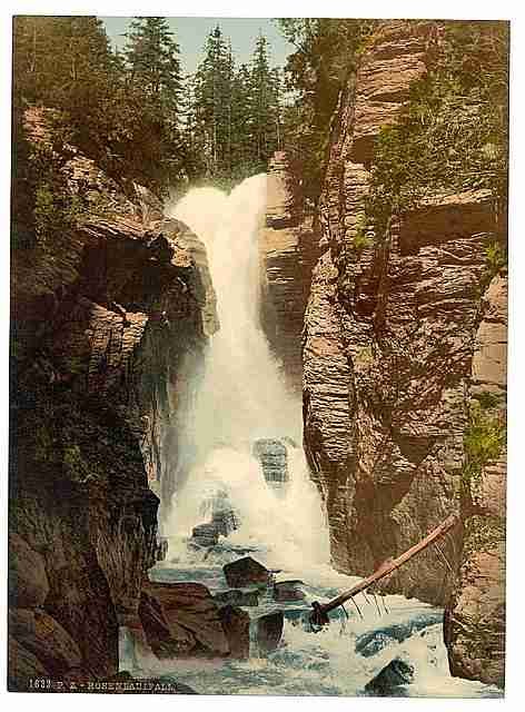 Vintage Rosenlaui waterfall Bernese Oberland A4 Photo Print