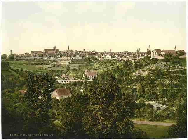 Vintage Rothenburg general view Bavaria A4 Photo Print
