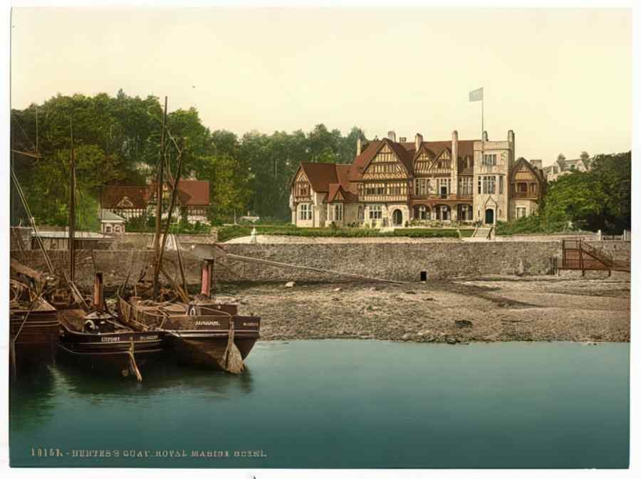 Vintage Royal Marine Hotel Hunters Quay Scotland A4 Photo Print