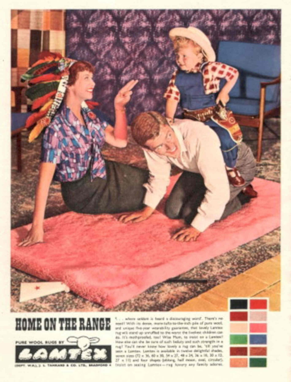 Vintage Rug Lamtex 1950s Vintage Retro Advert Poster