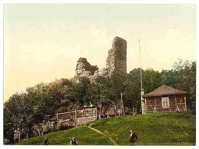Vintage Ruined castle Rothenburg Hartz A4 Photo Print