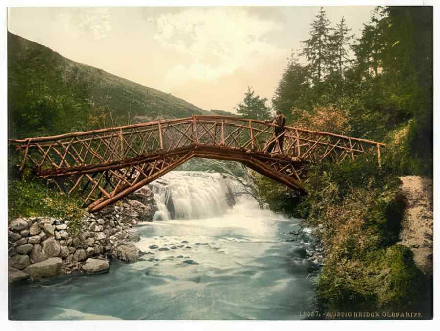 Vintage Rustic Bridge In Glenariff County Antrim Ireland A4 Photo Print