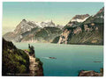 Vintage Rutli and Urirothstock  Lake Lucerne A4 Photo Print