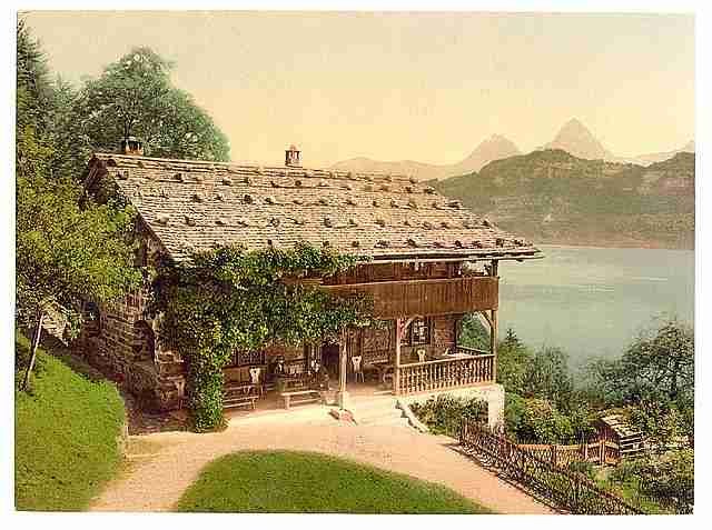 Vintage Rutli general view Lake Lucerne A4 Photo Print