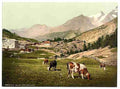Vintage Saas Fee a landscape Valais Alps of A4 Photo Print