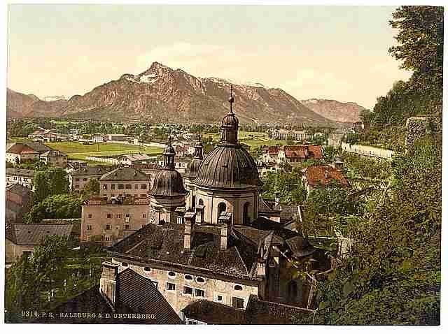 Vintage Salzburg and the Unterberg A4 Photo Print