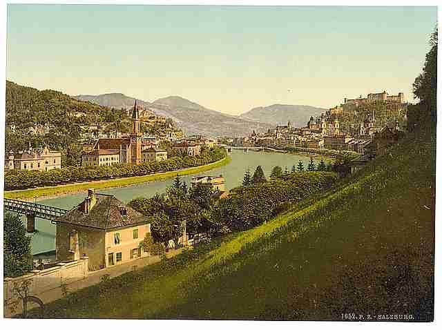 Vintage Salzburg general view A4 Photo Print