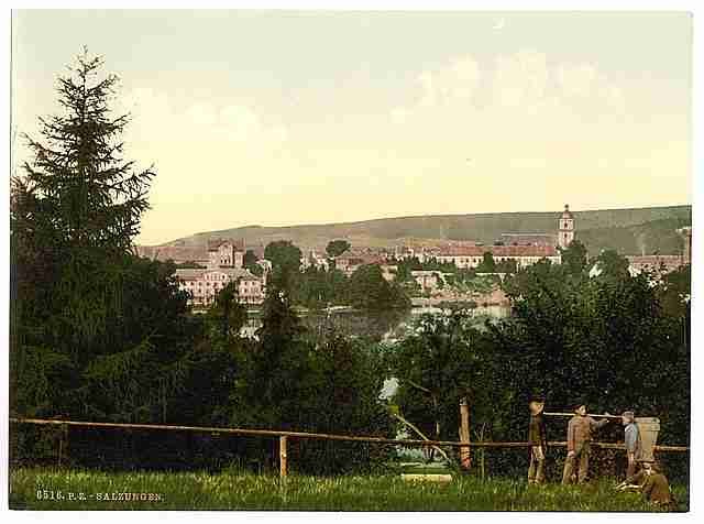 Vintage Salzungen with the castle from Seeberg Thuringia A4 Photo Print