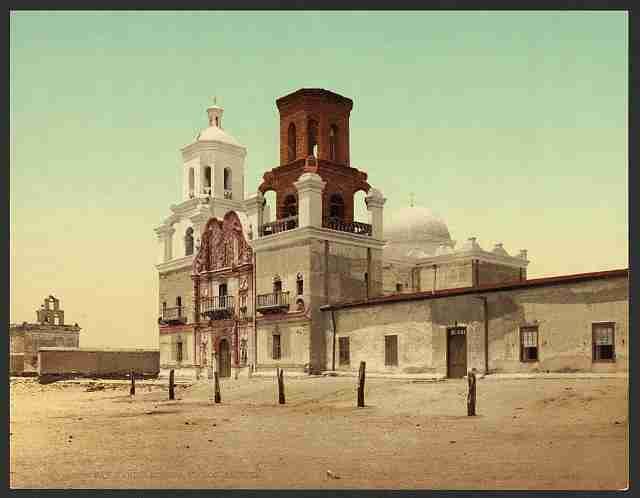 Vintage San Xavier Mission Tucson Arizona A4 Photo Print