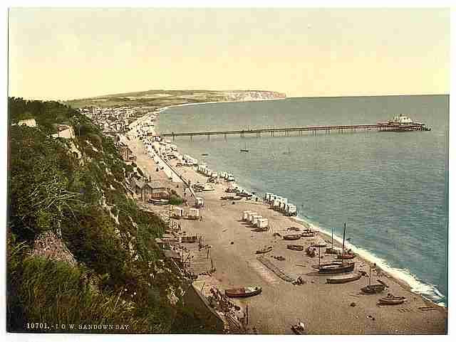 Vintage Sandown Bay Isle of Wight A4 Photo Print
