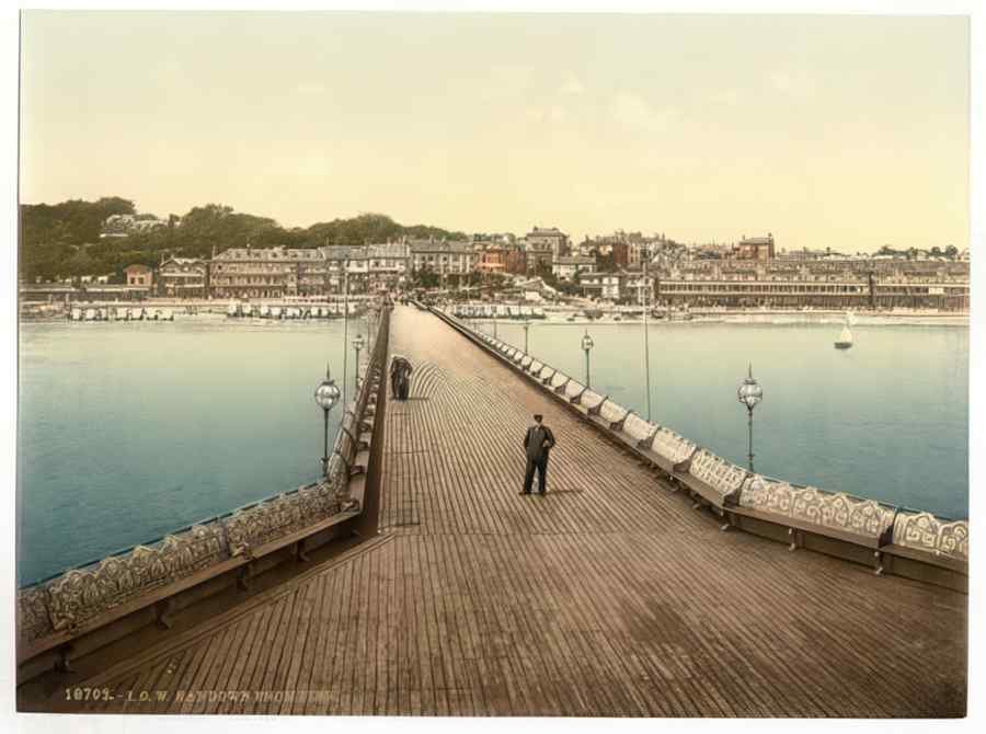 Vintage Sandown From Pier Isle Of Wight England A4 Photo Print