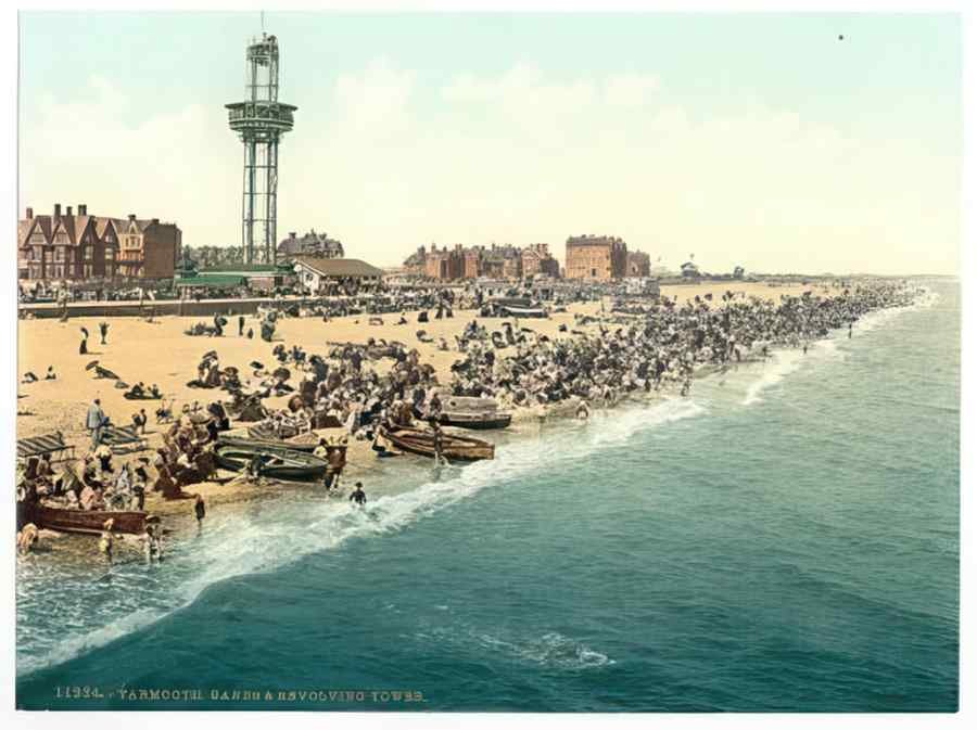 Vintage Sands And Revolving Tower Yarmouth England A4 Photo Print