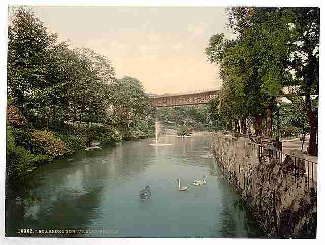 Vintage Scarborough from below Valley Bridge Yorkshire A4 Photo Print