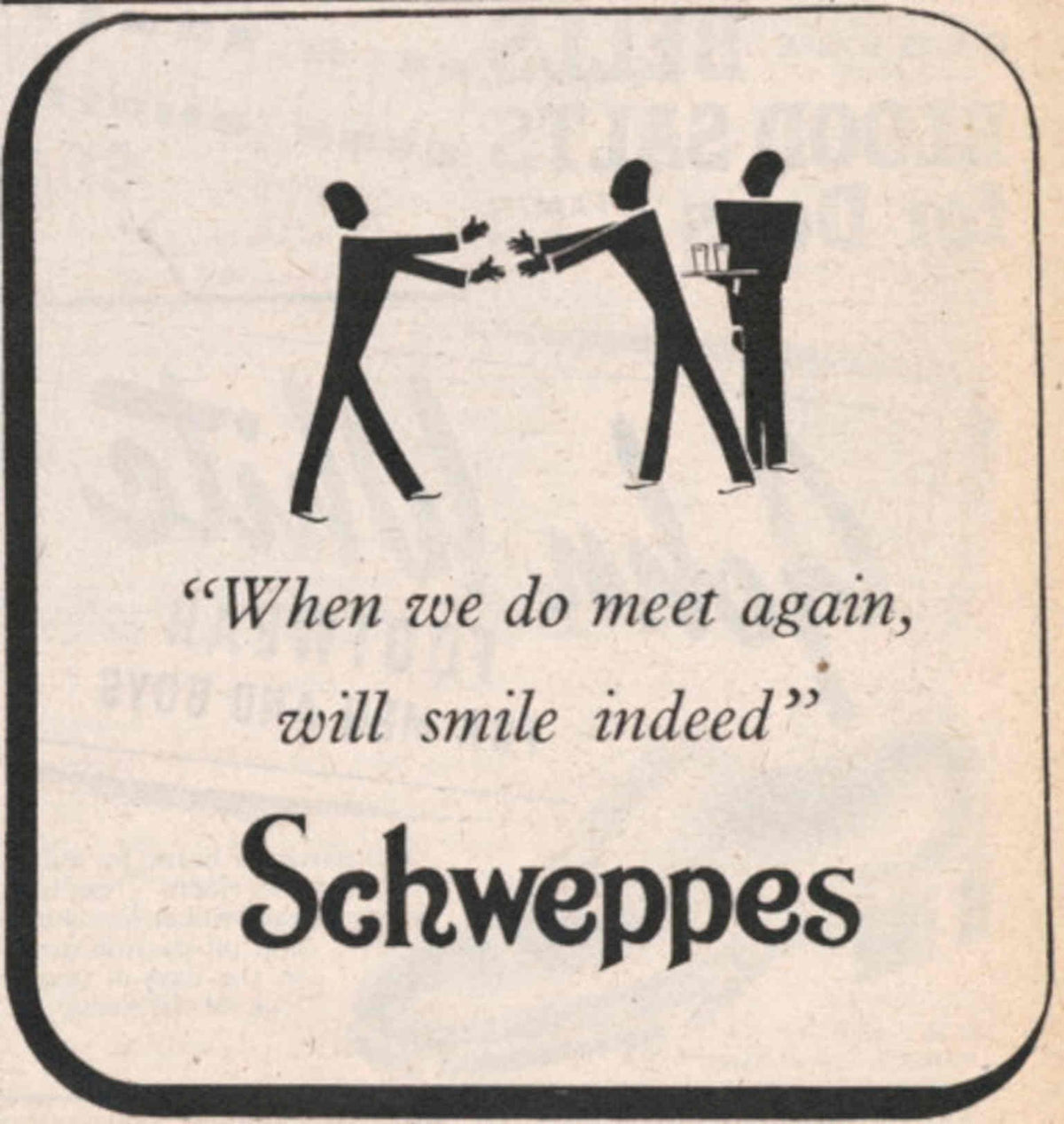 Vintage Schweppes Hands 1940s Vintage Retro Advert Poster