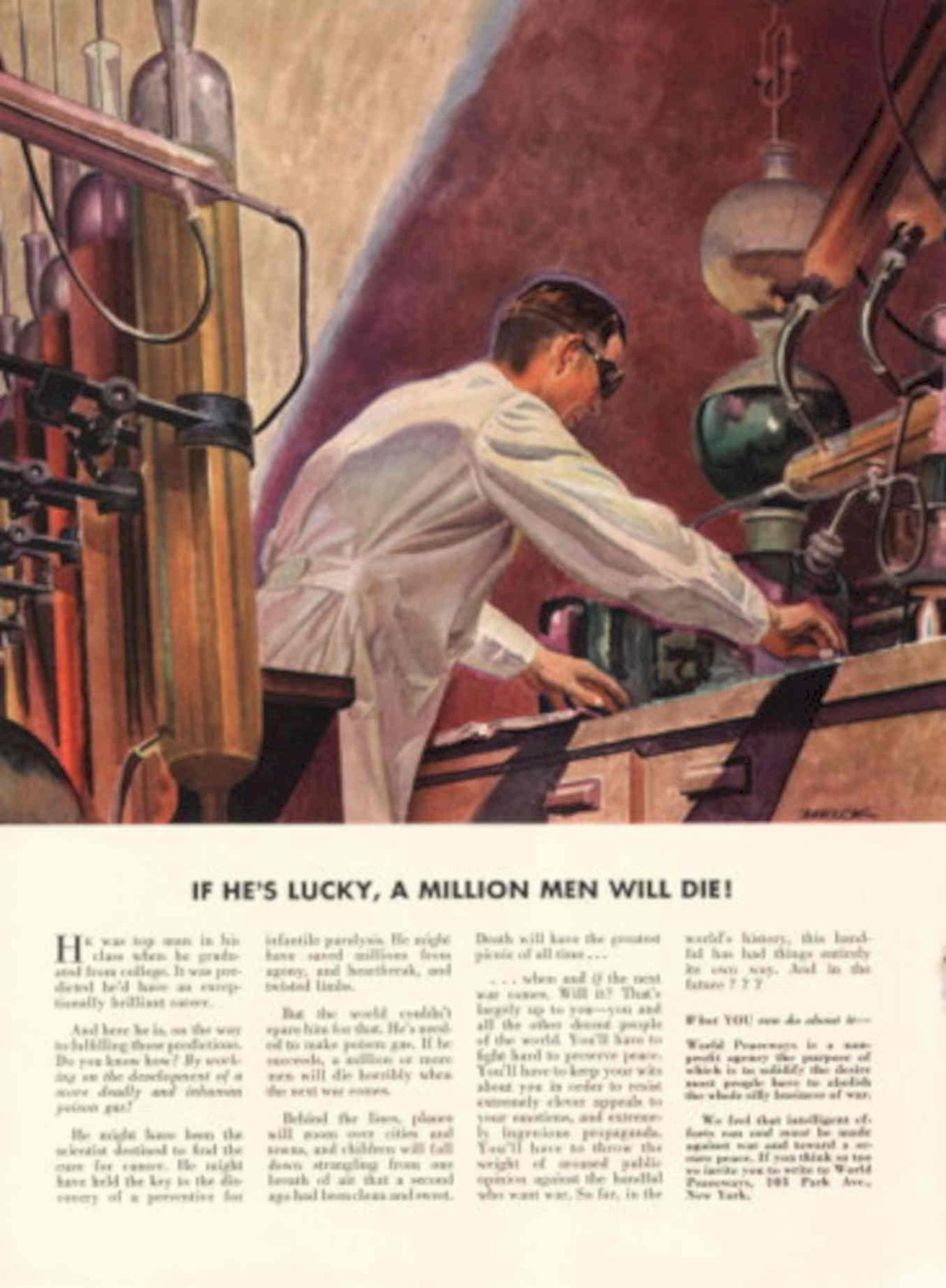 Vintage Scientist Lab 1930s Vintage Retro Advert Poster
