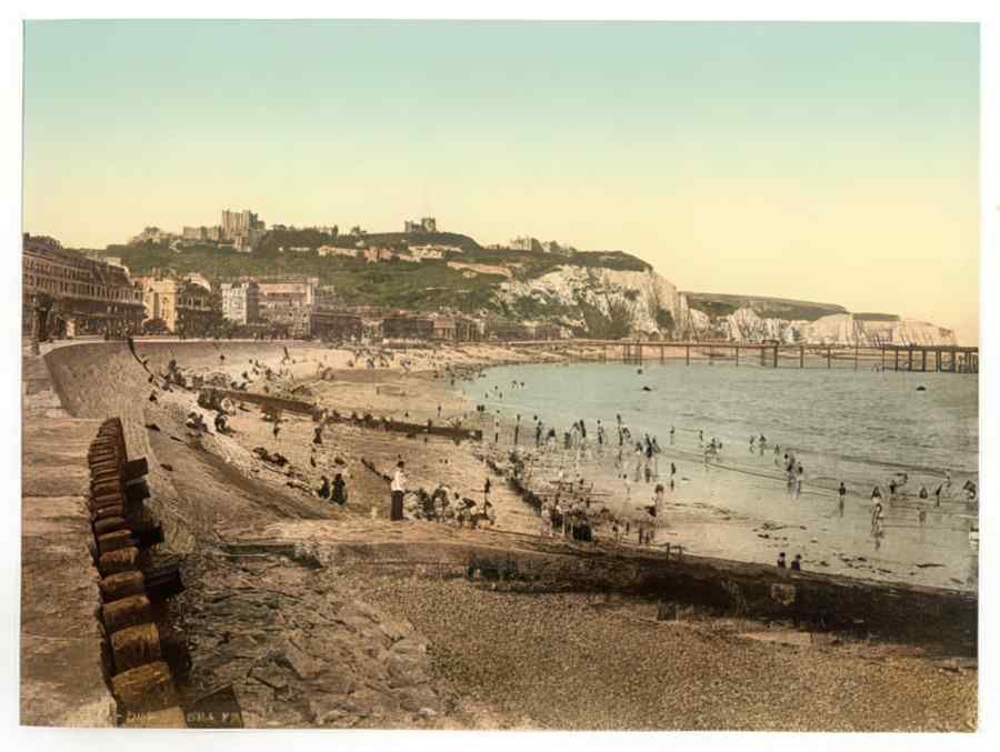 Vintage Sea Front Dover England A4 Photo Print