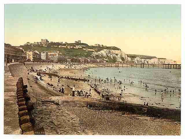 Vintage Sea front Dover A4 Photo Print