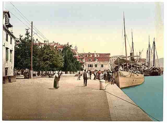 Vintage Sebenico the alla water front Dalmatia A4 Photo Print