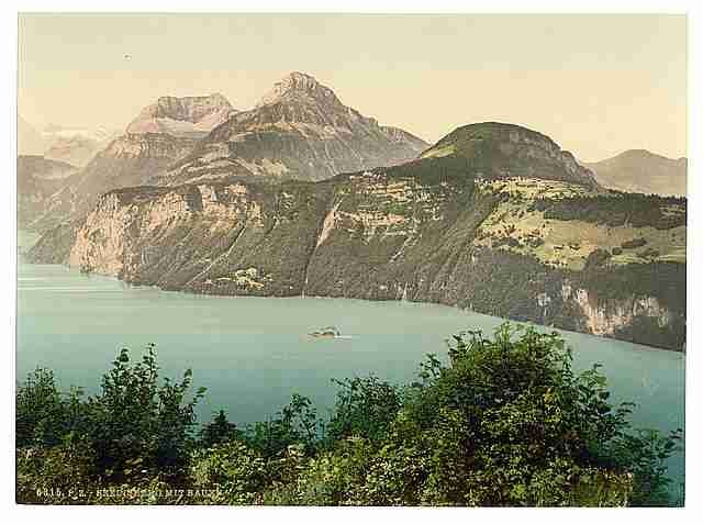 Vintage Seelisberg and Bauen Lake Lucerne I A4 Photo Print