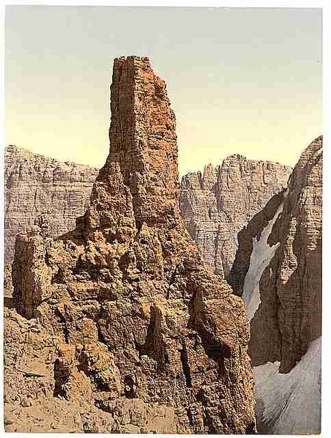 Vintage Sella Group Bergerturm Tyrol A4 Photo Print