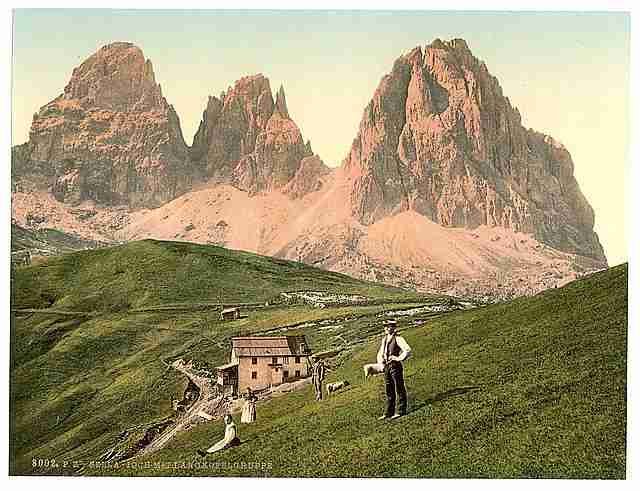 Vintage Sella Joch and Langkofl Tyrol A4 Photo Print