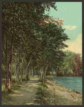 Vintage Shore path at Huletts Lake George NY A4 Photo Print