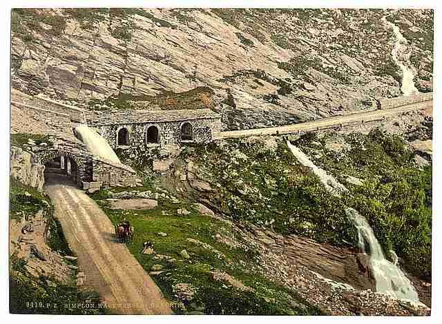 Vintage Simplon Pass Valais Alps of A4 Photo Print