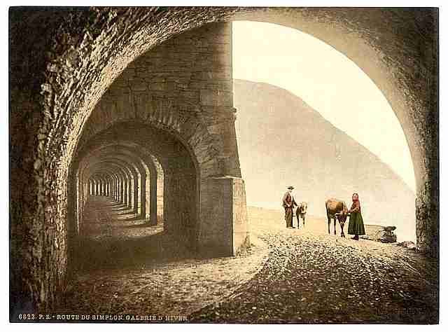 Vintage Simplon Pass Winter Gallery Valais Alps of A4 Photo Print